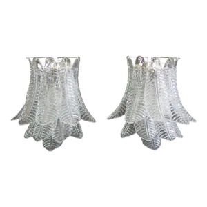 Pair of Murano Six-Tier Felci Wall Sconces - 10 Glasses
