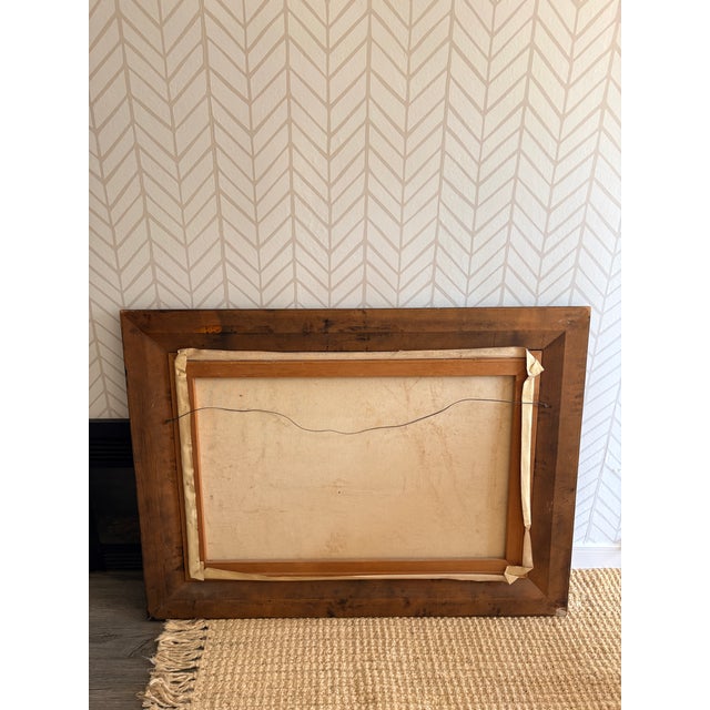 Wood Philip Cantrell Michigan Born Artist Original Oil on Canvas Framed Midwest Landscape Midcentury Extra Large Artwork For Sale - Image 7 of 12
