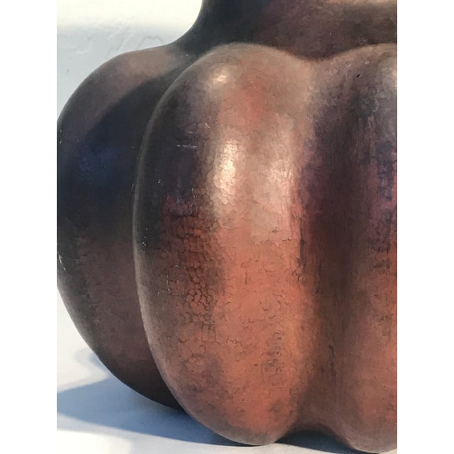 Mid 20th Century Mexican Hammered Copper Gourd Vessel For Sale - Image 4 of 8