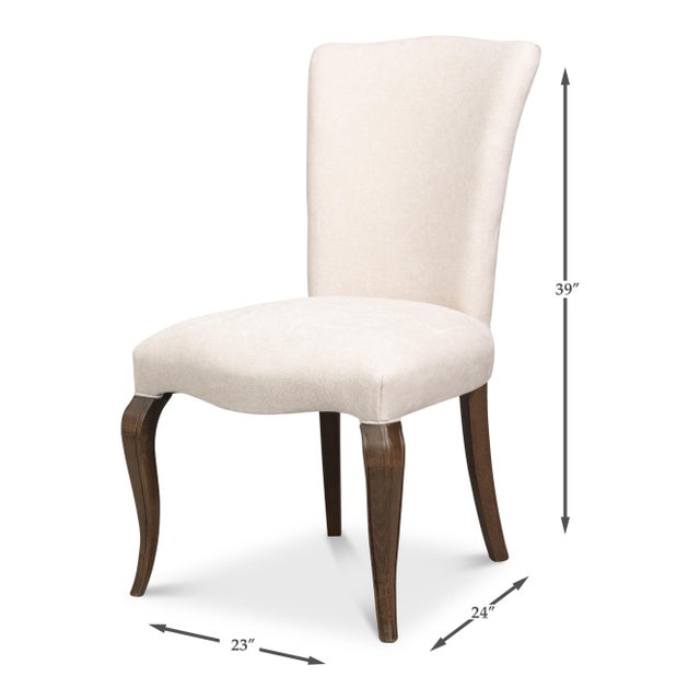 Louis XV Dining Chairs in Cream with Dark Brown Legs, Sets of 2 For Sale - Image 12 of 12