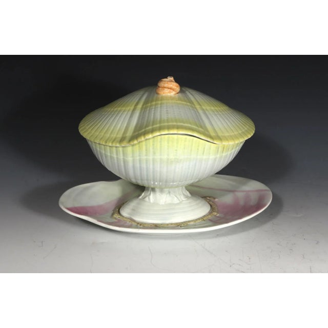 Wedgwood Pearlware Nautilus Sauce Tureen, Cover and Stand in Yellow and Pink Circa 1800–1815 For Sale - Image 10 of 10