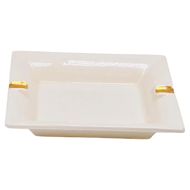 White Porcelain Ashtray, France, 1980s For Sale