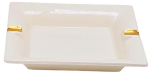 White Porcelain Ashtray, France, 1980s