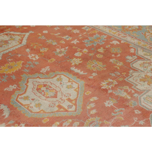Orange Orange Peel Antique Zabihi Collection Turkish Oushak Carpet - 10'4" x 13'7" For Sale - Image 8 of 9