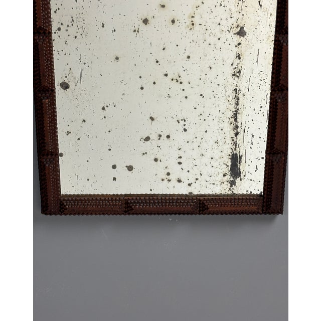 Antique Tramp Art Folk Art Distressed Mirror, Belgium, 1900s, 1890s For Sale - Image 10 of 18