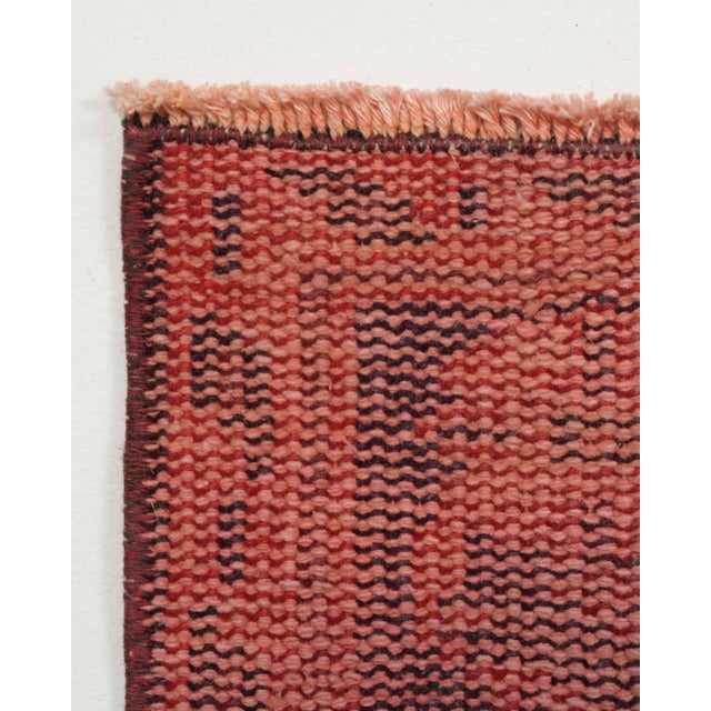 1970s Vintage Turkish Oushak Handmade Wool Cotton Red Area Rug For Sale In San Francisco - Image 6 of 11