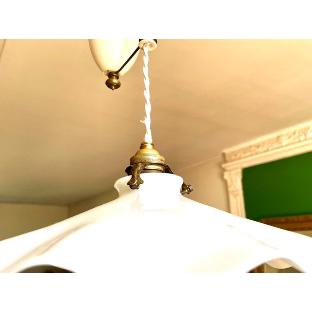 Opaline Corolla Pulley Suspension, 1890s For Sale - Image 4 of 15