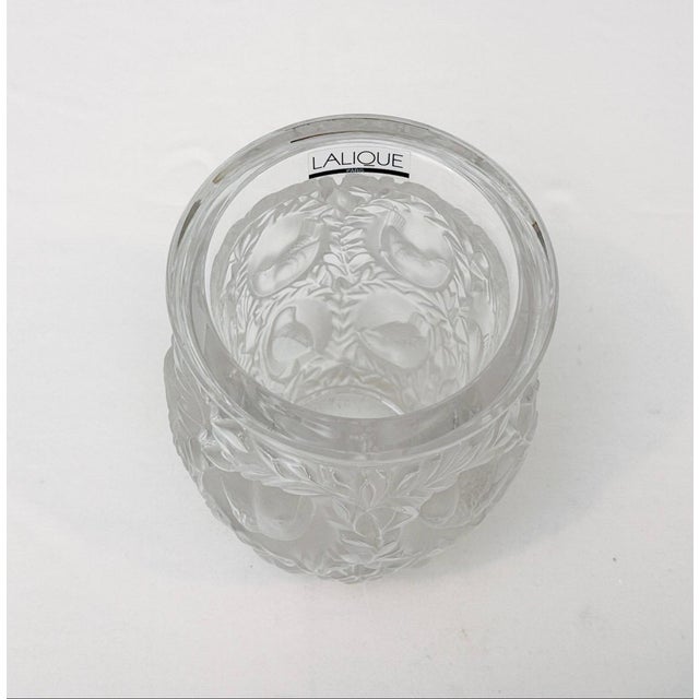 Mid 20th Century Lalique "Bagatelle" Frosted Crystal Vase With Birds & Foliage For Sale - Image 5 of 8