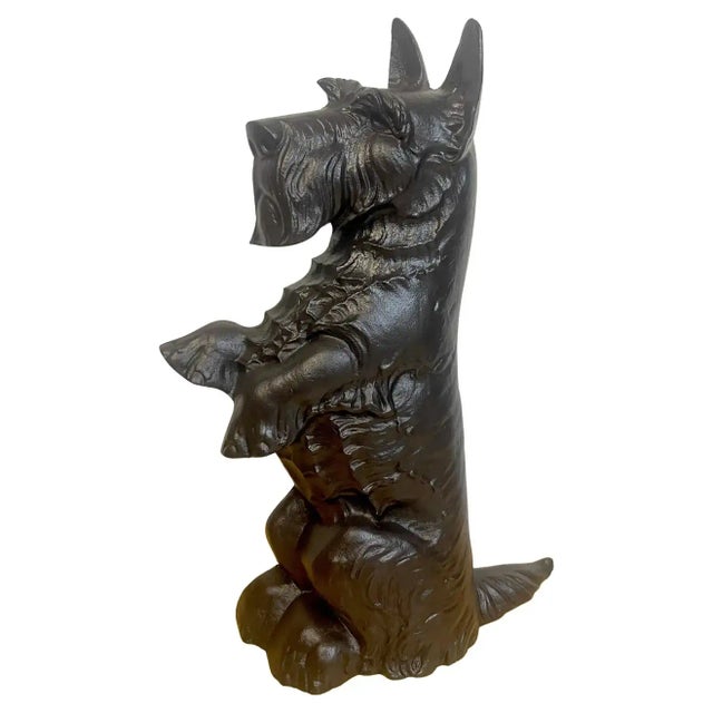 Black Mid 20th Century Tall Standing Black Scottish Terrier Doorstop For Sale - Image 8 of 8