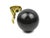 Late 20th Century Solid Black Onyx Stone Orb Ball on Tripod Brass Base For Sale - Image 4 of 4