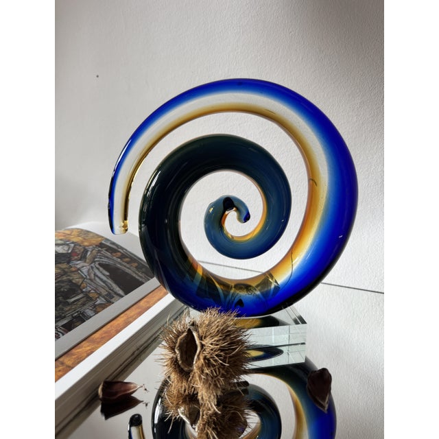 Murano Sommerso Spiral Glass Sculpture, 1970s For Sale - Image 8 of 12