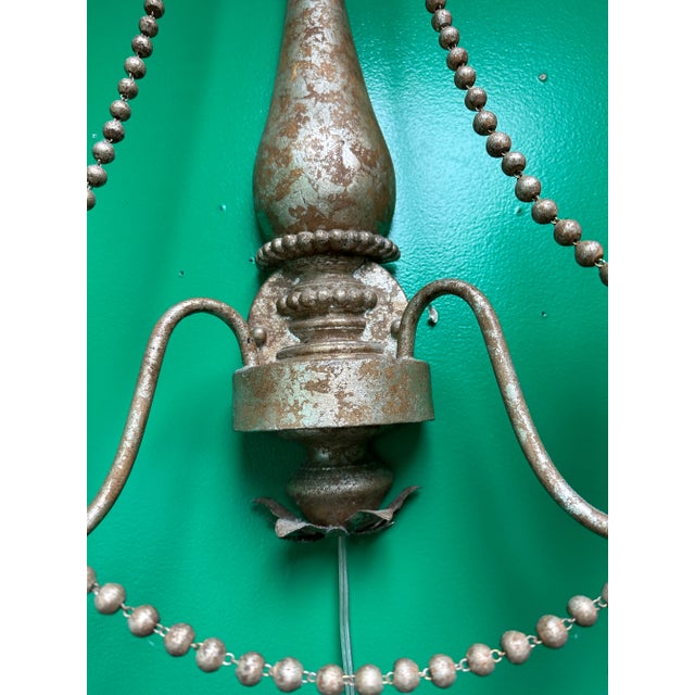 1970s Beaded Wall Sconces - a Pair For Sale In Atlanta - Image 6 of 8