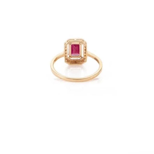 Metal Contemporary Ruby Cocktail Ring Size 7 For Sale - Image 7 of 8