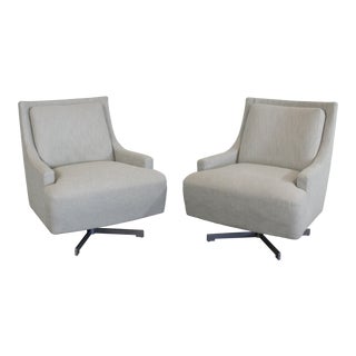 Pair of Mid-Century Modern Style Barbara Barry Swivel Club Chairs For Sale