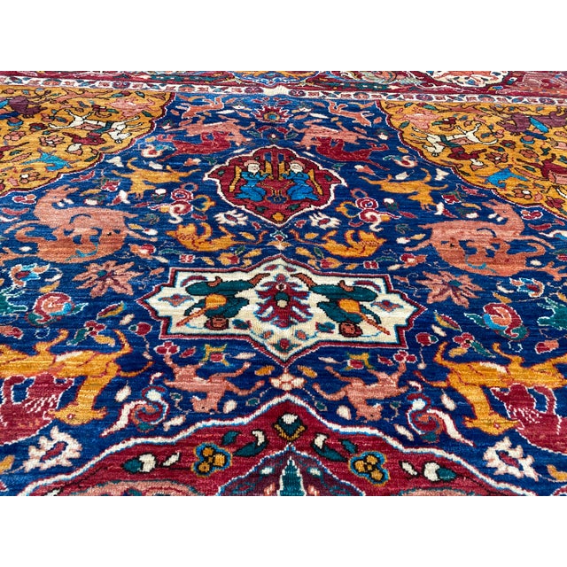Vintage Kashan Shikargah Hunting Rug For Sale - Image 13 of 16