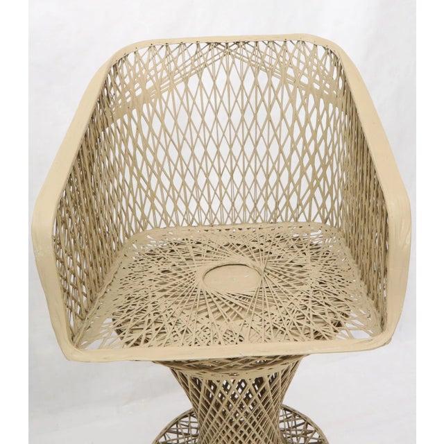 Mid-Century Modern Russell Woodard Spun Fiber Glass Resin Set of 4 Outdoors Bar Stools For Sale - Image 3 of 13