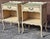 Pair Mid Century Louis XV Style Washed Cream Painted Side Tables For Sale - Image 4 of 17