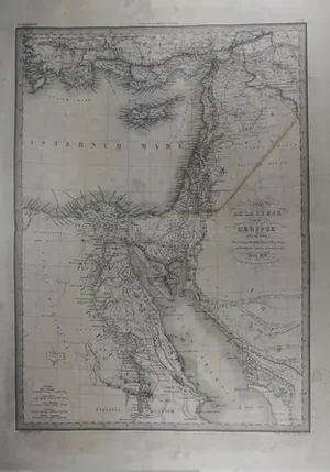 Mid 19th Century Ancient Map of Egypt and Aram Syria as They Would Have Appeared in Roman Times