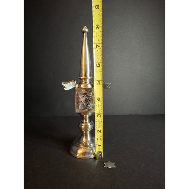 This is a beautiful 19th-century antique German Continental silver besamim (spice) tower used traditionally during the...