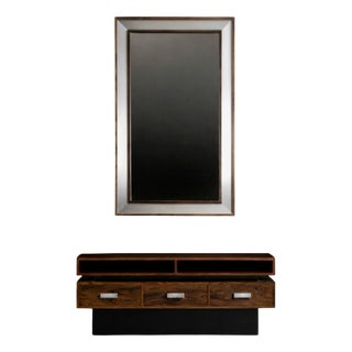 Vintage Scandinavian Ambassador Console with Mirror from Fröseke Nybrofabriken Ab, 1970s, Set of 2 For Sale
