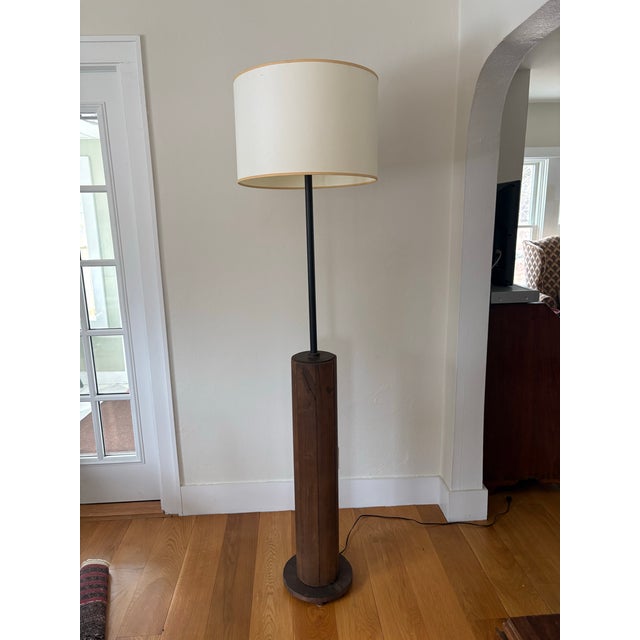 Industrial Floor Lamp Made From Repurposed Old Conveyor Belt For Sale In New York - Image 6 of 12