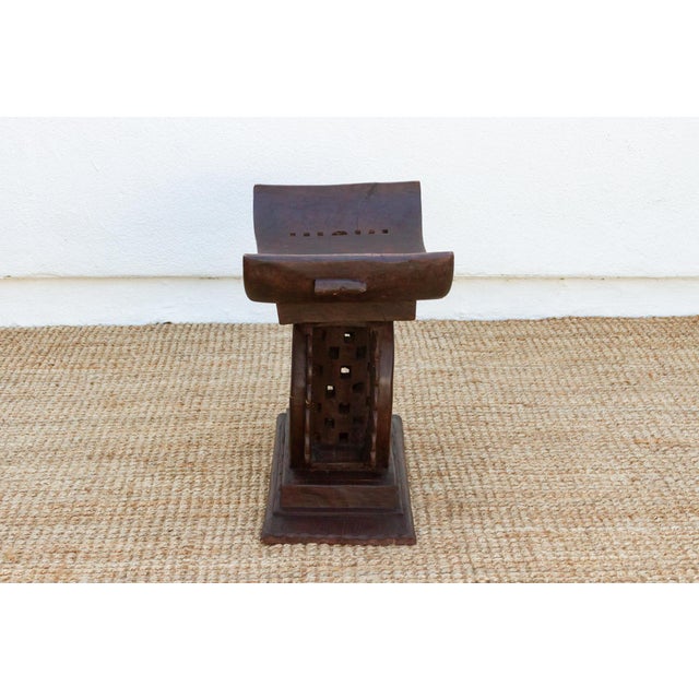 Wood Large Vintage African Tribal Ashanti Stool For Sale - Image 7 of 10
