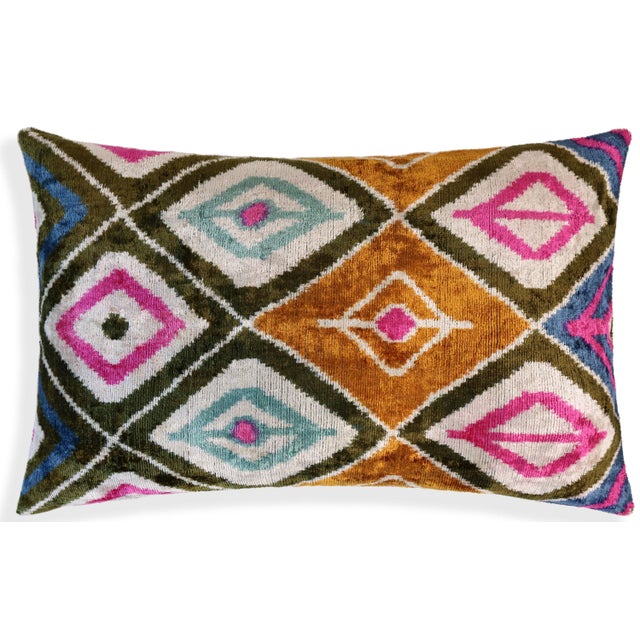 2020s Golden Tiger Silk Velvet Lumbar Pillow – 16x24 Handmade Designer Cushion For Sale - Image 5 of 8