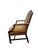Late 20th Century Hekman Mahogany Regency Style Library Armchair With Brass Casters & Striped Upholstery For Sale - Image 5 of 12