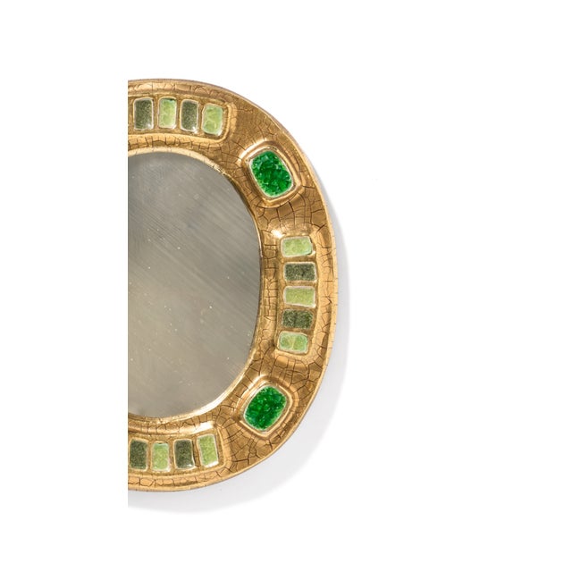 Mid-Century Modern Enamel Ceramic MIrror by Mithe Espelt - 1960s. For Sale - Image 3 of 3