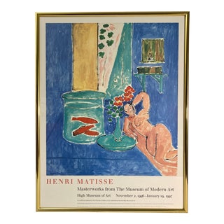 1990's Impressionist Framed Henri Matisse Art Exhibition Poster For Sale