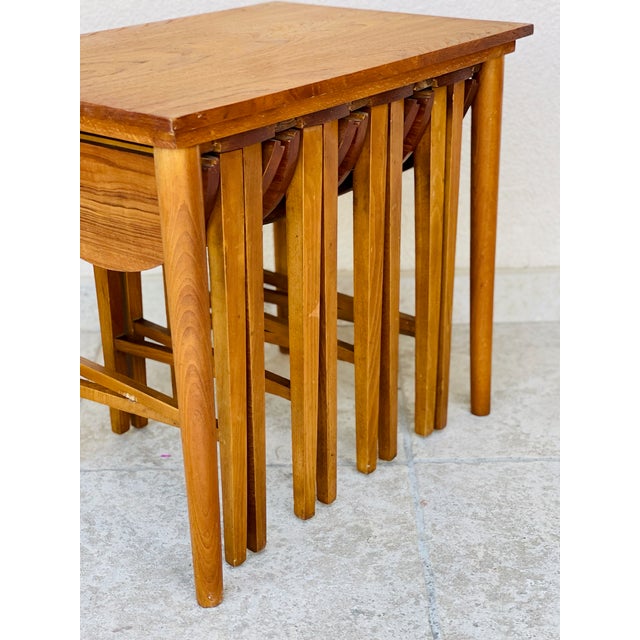 Scandinavian Teak Nesting Tables, 1960s, Set of 5 For Sale - Image 9 of 12