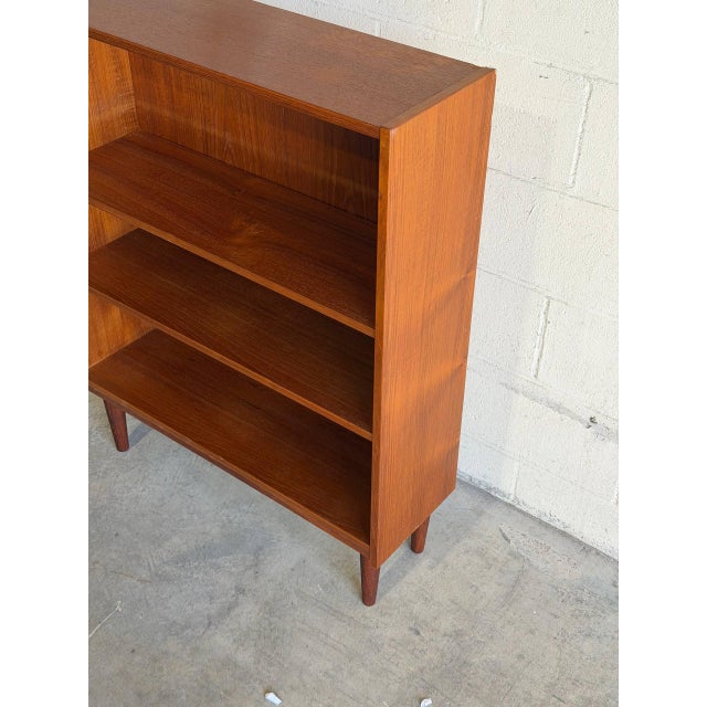 Vintage Danish Teak Bookcase Scandinavian Modern Open Shelf Cabinet For Sale - Image 4 of 10