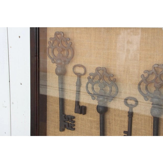 1950s Vintage Keys Shadow Box Wall Art For Sale - Image 5 of 9