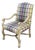 Vintage Southwood Furniture French Neoclassical Lounge Chair in Distressed Beige With Carved Acanthus Leaves For Sale
