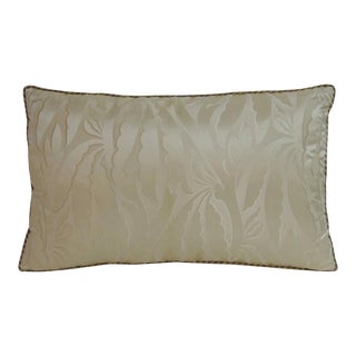 Oyster Color French Silk Deco Decorative Lumbar Pillow For Sale
