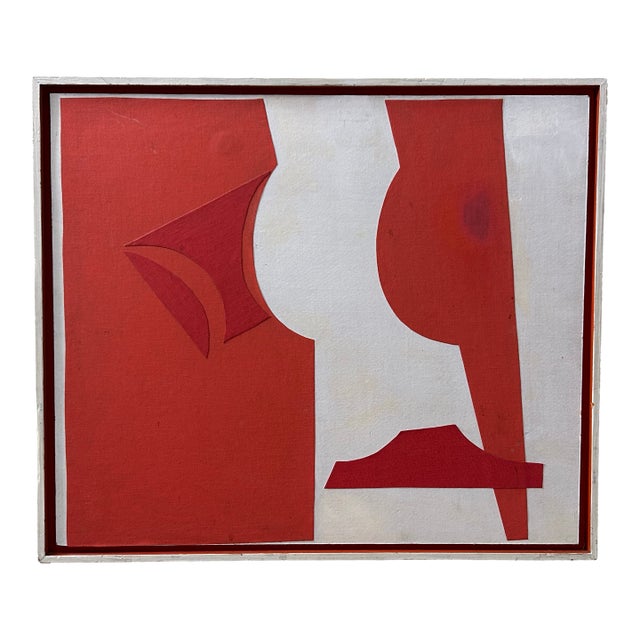 1966 Gwen Stone “C-3” California Modernist Mixed-Media Collage Painting For Sale