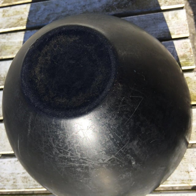 Vintage Enamel Krenit Bowl in Black & Light blue by Herbert Krenchel, 1953 For Sale - Image 9 of 10