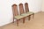 Baker Furniture Company Henredon Style Mid-Century Hollywood Regency Carved Oak and Cane Bamboo Form High Back Side Chairs or Dining Chairs, Set of Three For Sale - Image 4 of 12