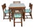 Ficks Reed Expandable Bamboo Game & Dining Table with 4 Matching Chairs, C. 1960 For Sale