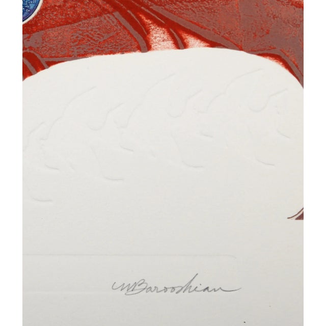 Red Fish Martin Barooshian Year: circa 1975 Size: 12 in. x 15 in. Intaglio Aquatint Etching, signed and numbered in pencil...