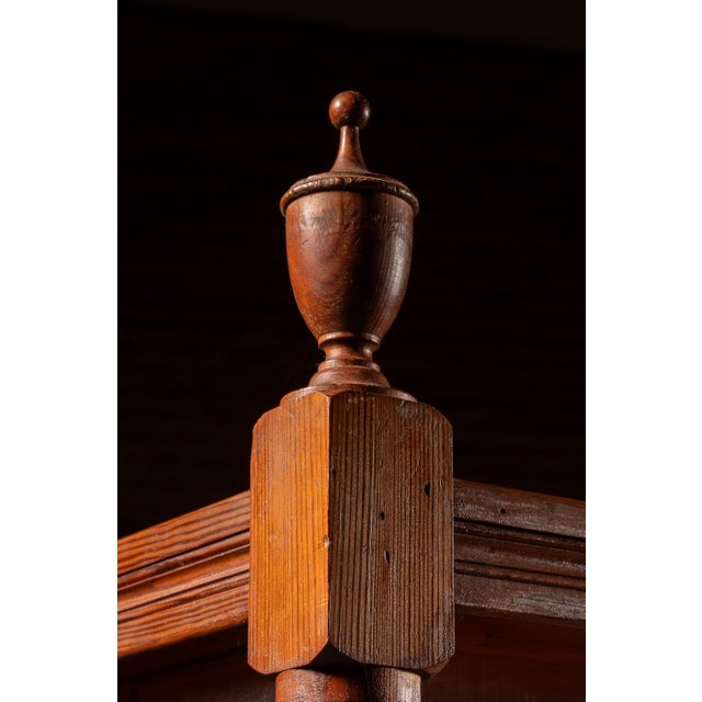 Sienna Late 19th Century Tall Victorian Oak Rolling Glass Display Cabinet For Sale - Image 8 of 12