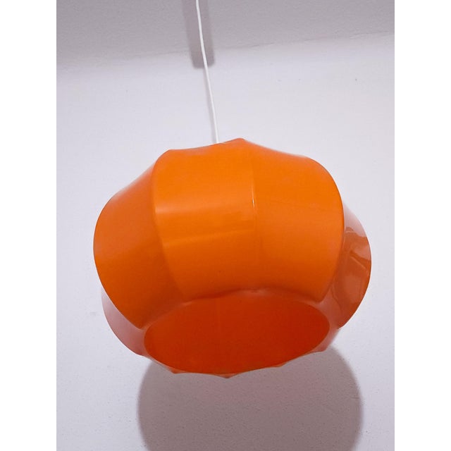 Mid-Century Modern Mid-Century Modern Orange Pendant Lamp from Ilka Plast, Germany, 1970s For Sale - Image 3 of 8