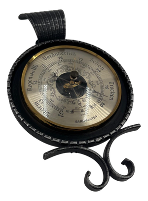 Baromaster Wall Barometer with Wrought Iron Bracket, 1950s