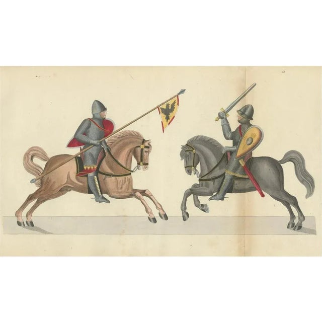 Paper rint of Armed Horsemen Bearing a Heraldic Banner, 1842, Paper For Sale - Image 7 of 7