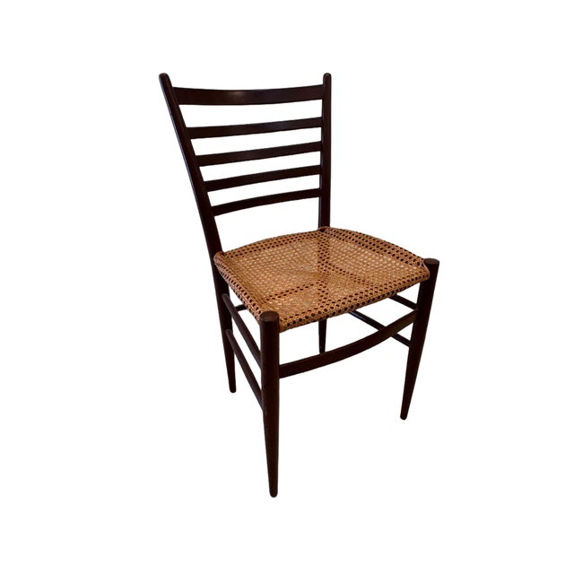 Vintage Italian Gio Ponti Style Chiavari Ladder-Back Cane Dining Chairs, Set of 4, C. 1960s For Sale - Image 4 of 10