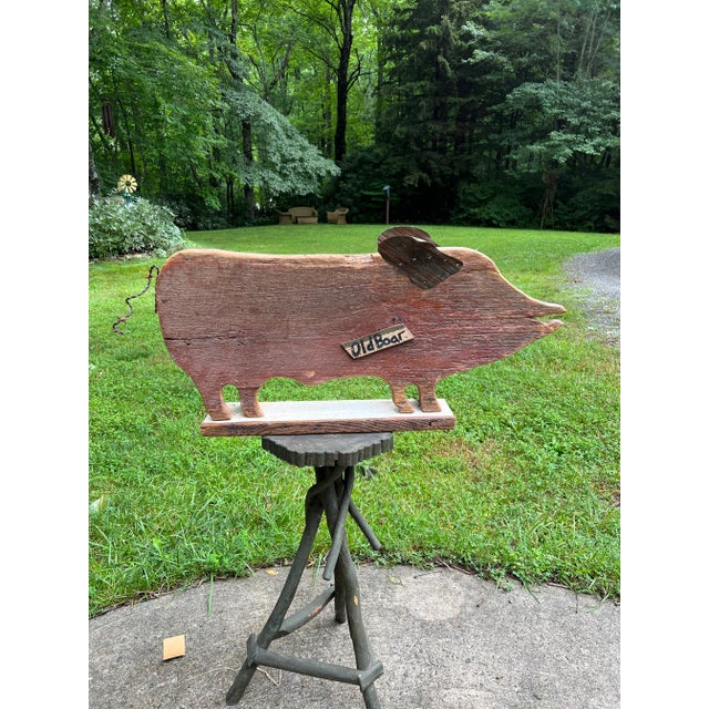 Great unique and whimsical one of a kind Folk Art piece for any collector. Made in the Mid 20th Century. The oxblood red...