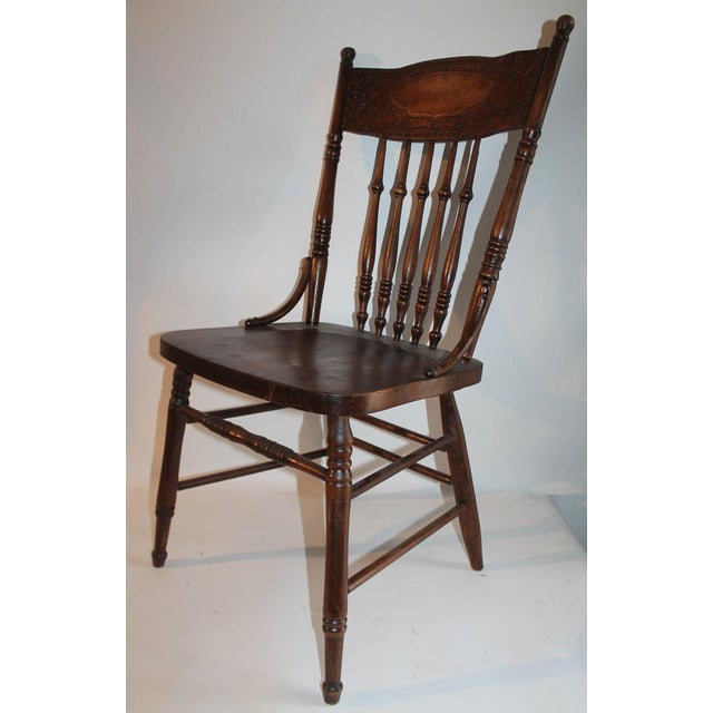 19th Century 19thc Ranch Style Pressed Back Chairs, Set of Four For Sale - Image 5 of 15