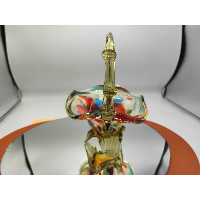 1970s Colorful Glass Basket Plate from the Ząbkowice Steelworks, 1970s For Sale - Image 5 of 6