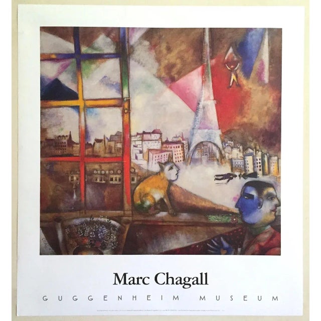 Marc Chagall Vintage 1995 Lithograph Print Guggenheim Museum Poster " Paris Through the Window " 1913 For Sale - Image 13 of 13