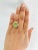 2020s 6.20 Carat Peridot Garnet White Sapphire Yellow Gold Cocktail Ring For Sale - Image 5 of 6